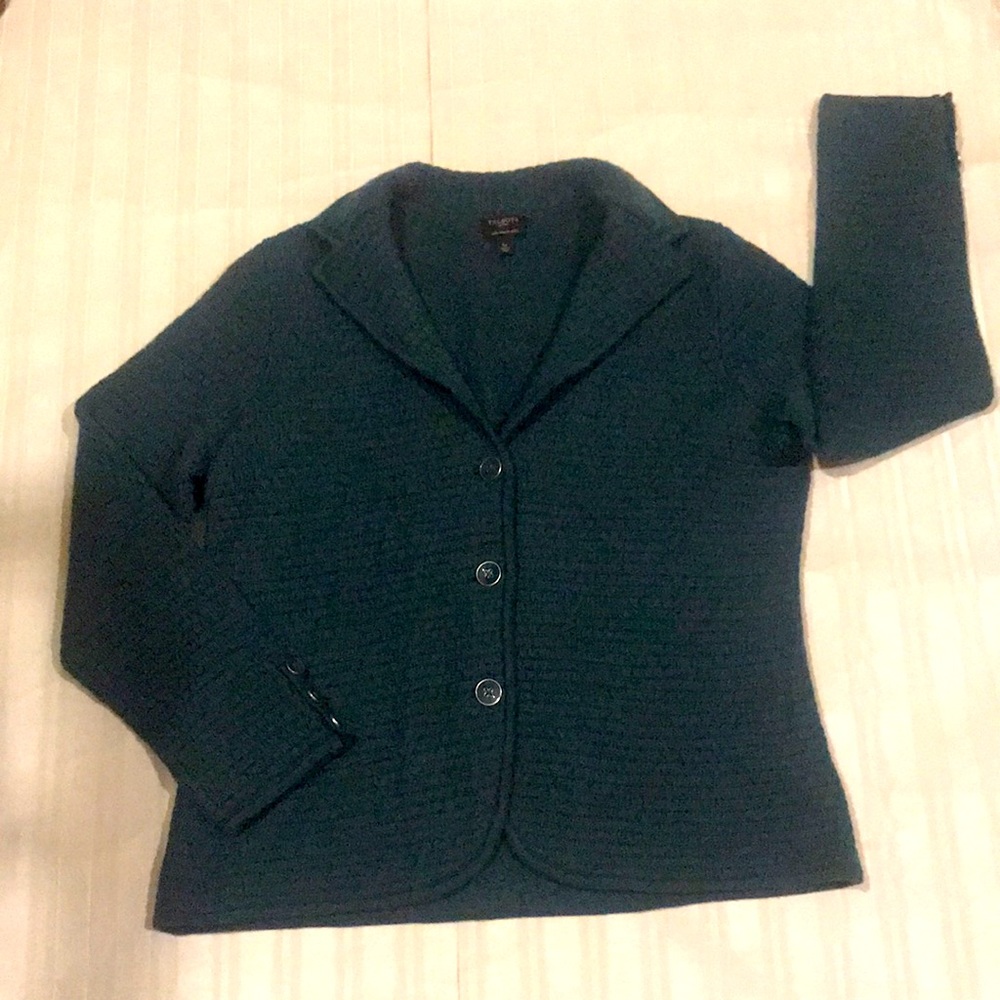 Green Talbots button down cardigan sweater size: large petite